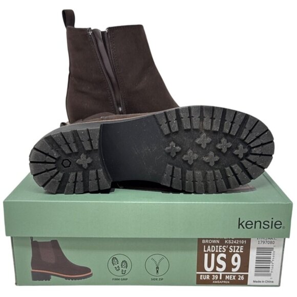 Kensie Brown Suede Women's Ankle Boots US 9 EUR 39 Side Zip Rubber Sole KS242101 - Picture 6 of 6